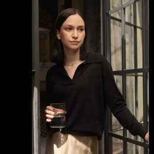 NWT Italic Camilla Featherlight Collared Sweater (size XS)